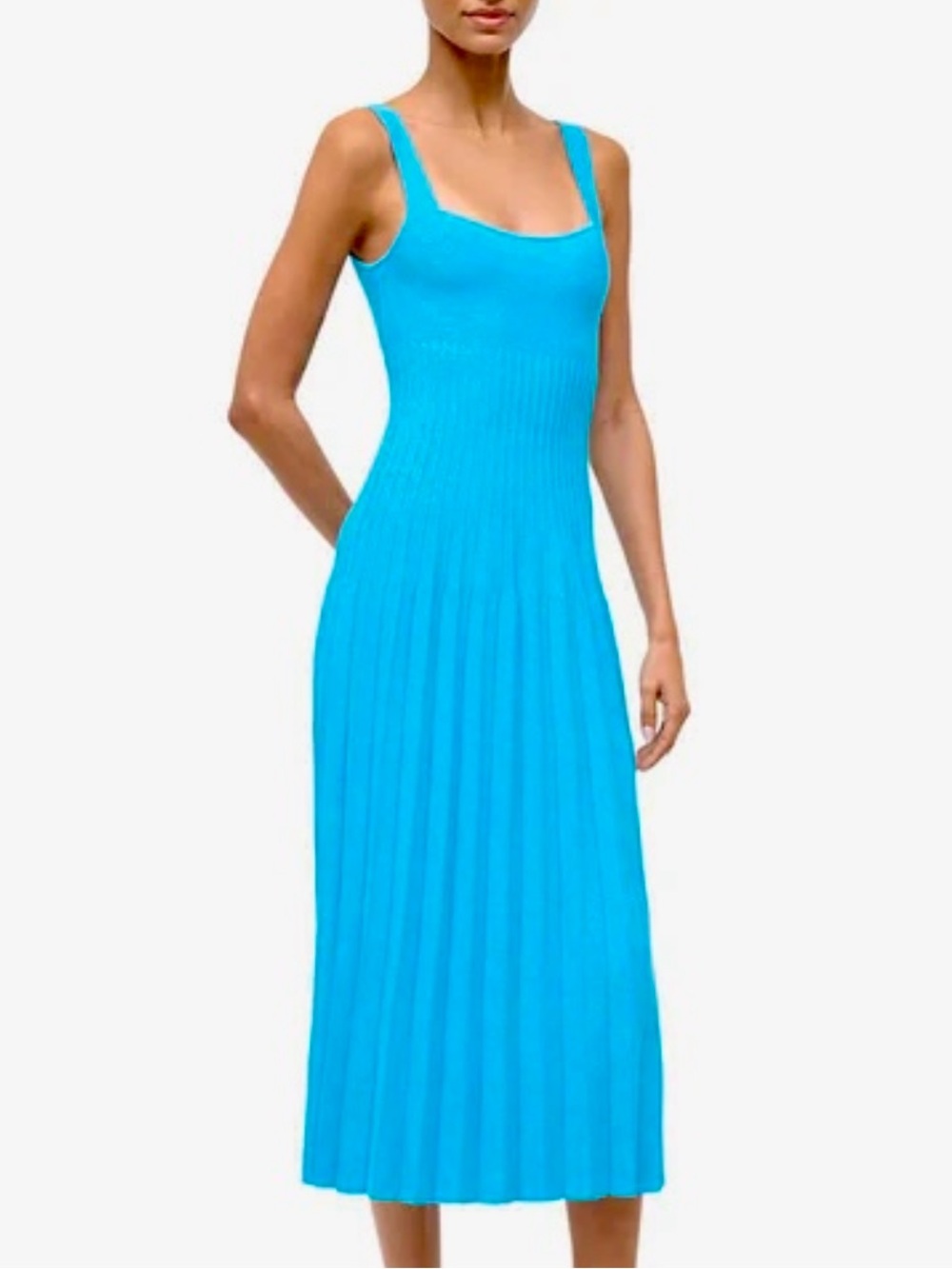 NWT Staud Ellison Pleated Dress Pool